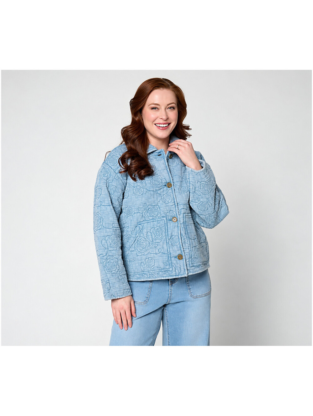 Me by Jennie Garth 100% Cotton Embroidered Novelty Jacket Desert Dusk, Small